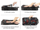 Compression Packing Cubes with Shoe Bag Foldable Luggage Storage Organizer V1263-JX-4366