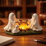 Halloween Decoration Ghost Campfire Night Light, Light Up Ghost Roasting Marshmallows Statue, V1369-AZ3-W-21691