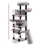 i.Pet Cat Tree 161cm Tower Scratching Post Scratcher Wood Condo House Play Bed PET-CAT-APS021-GR