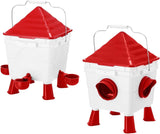 CARLA HOME Chicken Feeder Waterer Set, Automatic Gravity Dispenser with 8KG Food & 8L Water V178-36359