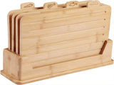 CARLA HOME Bamboo Cutting Board Set with Stand, 4 Pieces for Kitchen V178-36480