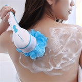 Electric Bath Brush Soft Bristle Body Scrubber Long Handle Back Scrubber Dorm - White - Size 01 V1106-110-97714-WHT-01