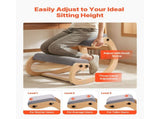 Ergonomic Kneeling Chair, Wooden Posture Knee Chair with Adjustable Thick Foam Cushions & Solid Wood V952-JYKGYHSBDLWKIM5W8001V0
