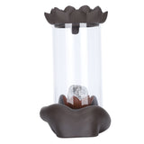 LED Waterfall Backflow Incense Burner with Windproof Cover Handicraft for Home Office Tea House V1294-YM0718-3115200137811
