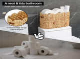 Toilet Paper Storage Basket,Scalloped Wicker Basket for Bathroom Organizers and Storage,Hand-Woven V1258-DP02-F-949