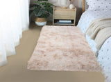 31x63 Inch Shag Area Rug for Bedroom Living Room, Tie-Dyed Light Grey Soft Fuzzy Plush Indoor V1192-AZ-W-31034
