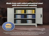 Two-Door Metal Short Cabinet Shelf Storage for Home Office Gym V63-844391