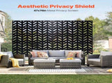 Metal Privacy Screen, 47" W x 72" H, Outdoor Privacy Screens 5-Panel, Freestanding Outdoor Divider V952-DLSHWYSPMJS7IMXJNV0