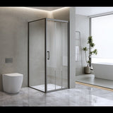 40mm Adjustable Contemporary Corner Sliding Black Shower Screen 90x80cm V63-848981