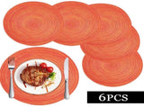 Braided Placemats for Dining Set of 6 - Round 15 inch Woven Heat Resistant Non-Slip Kitchen V1189-WXFWAL-20260319-01090