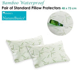 Alastairs Pair of Nature Basics Bamboo Waterproof Standard Pillow Protectors V442-MFL-PILLOWP-2BAMBOOWATERPROOF-NATURAL-ST