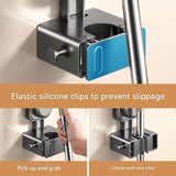 2-piece Grey V-Shaped Floor Scrub Brush and Suction Mop Holder Set - 360 Rotating Grout Cleaner, V888-ELOSUNG53072