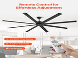 213 cm Ceiling Fan No Light, 6-Speed Remote Control, Aluminum 8-Blade, Reversible DC Motor, Modern V952-WDDS84INCHLY0NT43V7
