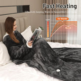 Wearable Electric Heated Blanket with Sleeves and Foot Pocket 127x177cm Smart Temperature Control V888-ELOSUNG54195