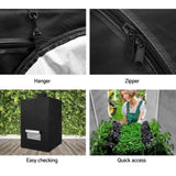 Green Fingers Grow Tent 60x60x90CM Hydroponics Kit Indoor Plant Room System GT-D-60X60X90-BK