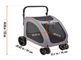 Pet Stroller, 4 Wheels Dog Stroller with Brakes, 160lbs Weight Capacity, Portable Puppy Stroller V952-CWTCDHK4QSHD3F05MV0