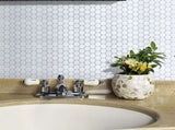 Tiles 3D Peel and Stick Wall Tile Hexagon White V63-836601