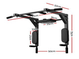 Everfit Pull Up Bar Dip Station Multi Gym 150kg Home Power Station Black Red PUB-A-6007-BK