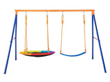 Swing Sets for Backyard, 440lbs Load Capacity Swing Set, with 1 Saucer Swing 1 Belt Swing V952-AXQQTZ2RW000VMH9NV0