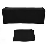 Table Cover Rectangular Wrinkle Resistant Washable Universal Black Stretch Tablecloth for Wedding V1294-YM0523-3118220027813