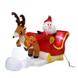 Santaco Christmas Inflatables Outdoor Santa Claus Reindeer Sleigh Lights Decor INFL1047