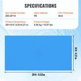 VEVOR Solar Cover, 28 x 14 ft Rectangle Solar Blanket fors, Inground Above Ground Swimming V952-TYNJRYCMJX28IOJG6V0