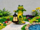 Solar Powered Frog Lanterns, Cute Decorative Garden Statues, Soft Warm Light for Outdoor Patios and V1370-AZ4-13816