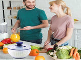 Salad Spinner with Strainer and Lid, Fruit and Vegetable Washer Dryer V1263-JX-5382
