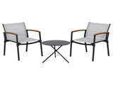 Gardeon 3PC Outdoor Bistro Set Table and Chairs Steel Dining Chair Patio Furniture Textilene ODF-BISTRO-TEX-GE