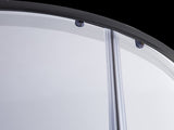 100 x 100cm Black Rounded Sliding 6mm Curved Shower Screen with White Base V63-830231