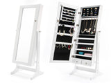 Mirror Jewellery Cabinet Organiser 2 Drawers LOWE 146cm WHITE V274-FT-2D-146WH