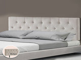 Linen Fabric Double Bed Deluxe Headboard Bedhead - Beige V63-821463