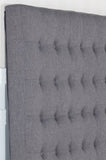 Bed Head Double Charcoal Headboard Upholstery Fabric Tufted Buttons V43-BED-CILNDCH