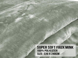 Laura Hill 600-GSM Mink Blanket Queen Size Double-Sided Soft Plush Bed Faux Throw Rug Wine Sage MINK-SG
