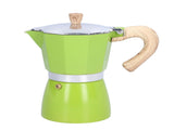 300ML Coffee Pot Moka Maker Coffee Kettle for Gas Stove Ethanol Stove Electrothermal FurnaceGreen V1294-YM0901-3118210170211