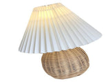 Small Table Lamp Bedside Nightstand Mini Lamp for Bedroom Living Room Side Table Rattan Pleated V1294-YM0710-3119230197611