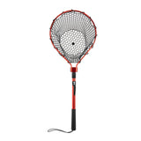 Black High Strength Large Landing Net - Fishing Net with Foldable Handle and Soft Rubber Netting, V888-ELOSUNG36554