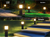 solar lawn lights, stainless steel outdoor lights, 3-LED garden lights, waterproof outdoor lights, V1102-124-10411-SIL1-1PCS