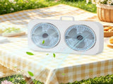 Double Head Portable USB Fan, Three Adjustable Wind Speeds, High Power Fan for Home, Office, V1192-AZ-W-24448