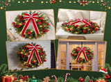 Jingle Jollys 60cm Pre-lit Christmas Wreath Garlands LED Light Front Door Decor Bow XM-WRE-BOWTIE-2FT-RD-LED