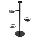 Cup Holder 3 Holes Black Appearance Iron Material Simple Stylish Cup Display Stand for Party V1294-YM0523-3117220076011