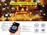 LED Snowflake Projection Owl Light, Dual Lens Dynamic Snowfall Effect for Indoor Christmas Decor and V1341-ZY-7LP4K8AM-BLACK
