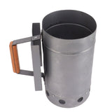 Grill Chimney Starter Wood Handle Compact Barbecue Chimney Starter for Outdoor Cooking Camping V1294-YM0706-3111230161911