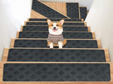 Chmadoxn 4-Piece Non-Slip Stair Treads, Self-Adhesive Striped Carpet Mats, Absorbent & Quiet Step V1189-WXFWAL-20260326-02652
