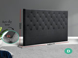 Artiss Bed Head Headboard Double Size Fabric - CAPPI Charcoal BFRAME-H-CAPPI-D-CHAR