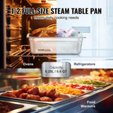 VEVOR 8 Pack Hotel Pans, 1/2 Size Anti-Jam Steam Pan with Lid, 0.8mm Thick Stainless Steel Steam V952-12BCCPBXG8JTGXJ0JV0