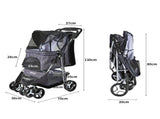 PaWz Large Pet Stroller Dog Cat Carrier Plaid ST1001-PLAID