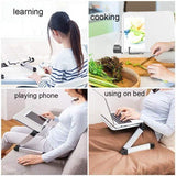 Foldable Aluminum Alloy Book Stand with 360-Degree Rotation, Height and Angle Adjustment, White V1188-MS-731-088
