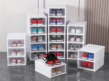 CARLA HOME 6-Tier Stackable Shoe Storage Box Organizer with Clear Door for Closet, Entryway or V178-36188
