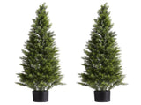 Artificial Topiary Cedar Trees, 2 Set 1219mm Faux Pine Shrubs Plants, Fake Silk Tree Look Real, Easy V952-XSRGXJS48YCXNM7Y5001V0